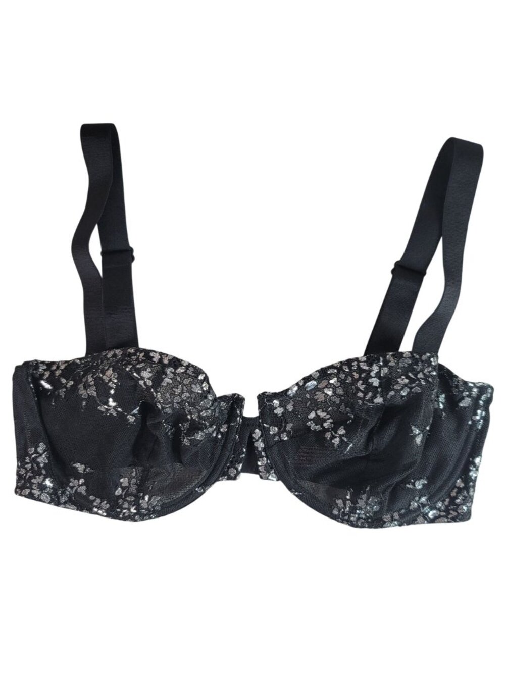 Victoria's Secret Very Sexy Unlined Balconet Bra Black 34DD Sheer Adj Underwire